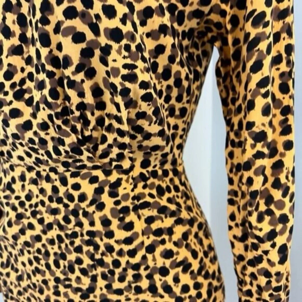 Stockholm Atelier Other Stories Womens 2 Cheetah Yellow Black Bodycon Dress - Picture 8 of 16